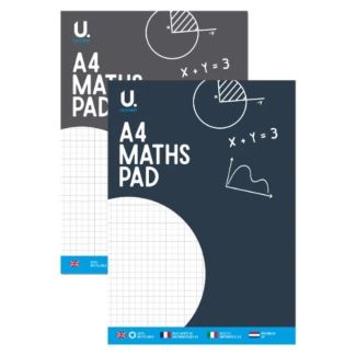 U. Stationery A4 Maths Pad - Grid Graph Paper - Assorted