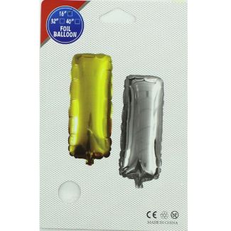 16" Letter "I" Air filled Foil Balloon - Silver