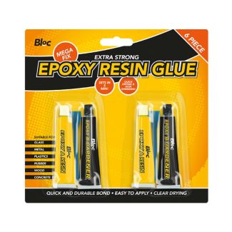 Bloc 6pcs Epoxy Resin Glue Set with Resin, Hardener and Spatula