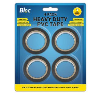 Heavy Duty PVC Tape - 15mm x 7m ( Pack of 4)