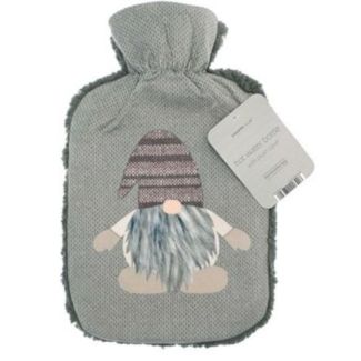Plush Sherpa Reversible Hot Water Bottle with Skandi Gonk Print