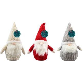Knitted Scandinavian-Style Gonk Plush Ornament 25cm – Assorted Colours