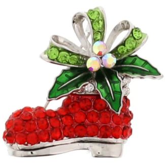Christmas Ice Skate Brooch with Festive Detailing – (4x4cm)