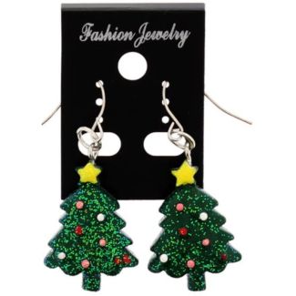 Christmas Tree Earrings with Festive Detailing – (3x2cm)