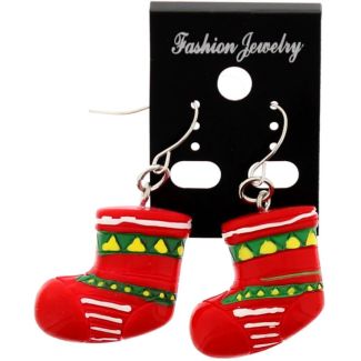 Christmas Stocking Earrings with Festive Detailing – (2.5x2.5cm)