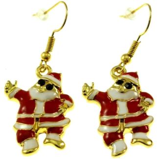 Santa Claus Thumbs Up Earrings with Festive Detailing – (3x2cm)