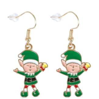 Elf Metal Earrings — Green