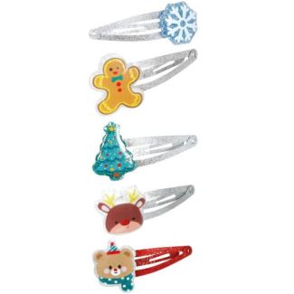 6pcs Christmas Sleepies Hair Clips - Assorted