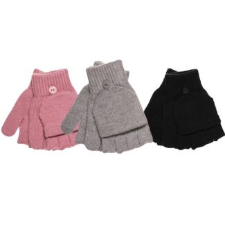 Ladies Fingerless Gloves with Plain Cap – Assorted