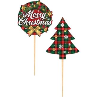 Christmas Decorative Cake & Food Pick – Merry Christmas Design