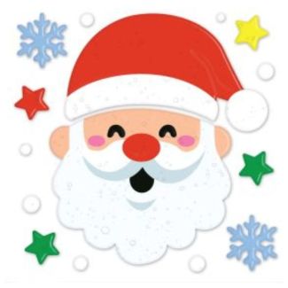 Santa Claus Gel Window Decoration with Festive Scene – (20x25cm)