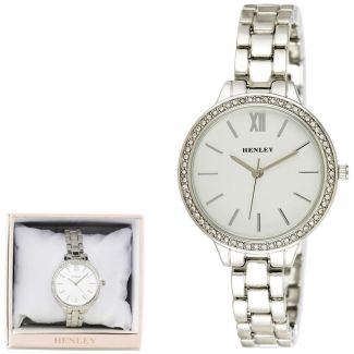 Wholesale Henley Ladies Minimal Diamante Watch - Silver 