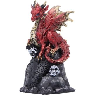 Vermillion Rune Protector Dragon Figurine - (9.5cm)