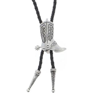 Vintage Western Cowboy Boot & Spur Bolo Tie