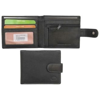 Men's Florentino Leather Wallet With 8 Card Slots - Black