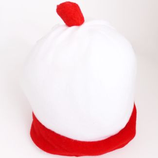 White & Red Wally Pom-Pom Hat