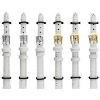 White Leather Watch Straps - 10mm