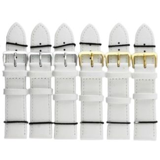 White Leather Watch Straps - 18mm
