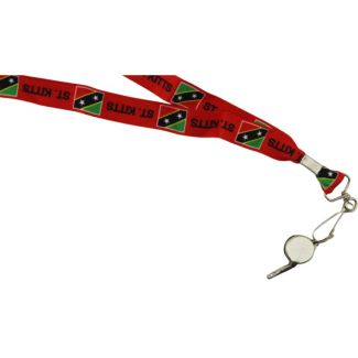Silver Whistle With Lanyard - St.Vincent Flag Design