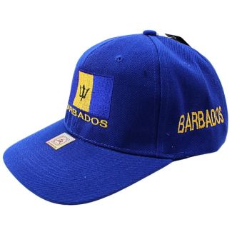 6 Panel Embroidered Baseball Cap Barbados - Blue