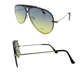 Wholesale Adults Aviator Silver Frame Green Lens Sunglasses 