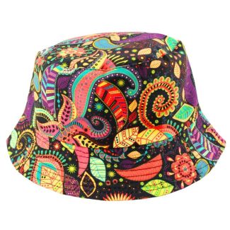 Adults Bucket Hat - Multi-Coloured Flower Design