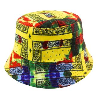 Adults Bucket Hat Multi-Coloured Paisley Design 