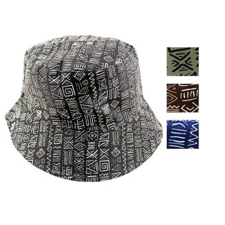 Adults Reversible Bucket Hat Multi Symbols Design - Assorted Colours