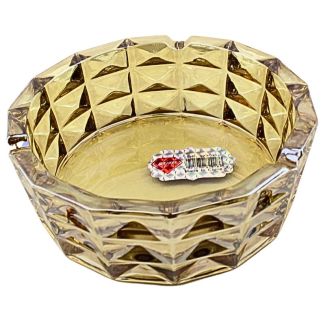 Wholesale BX Electroplated Round Gold Glass Ashtray - 15.5cm