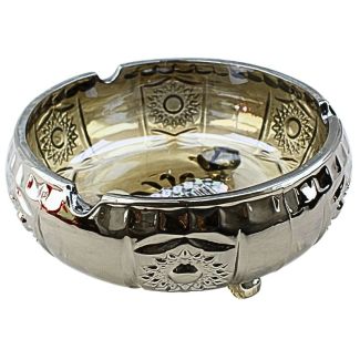 Wholesale BX Electroplated Three-legged Silver Glass Ashtray - 14cm