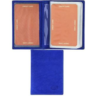 Wholesale Florentino Bifold Genuine Leather Credit Card Holder - Blue