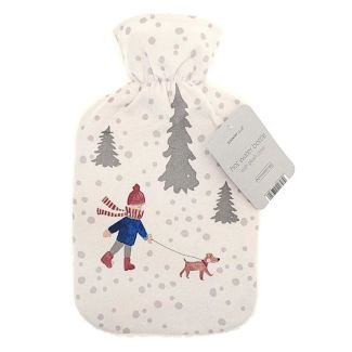 Wholesale Hot Water Bottles with Printed Plush Sherpa reverse Cover - Winter Walk
