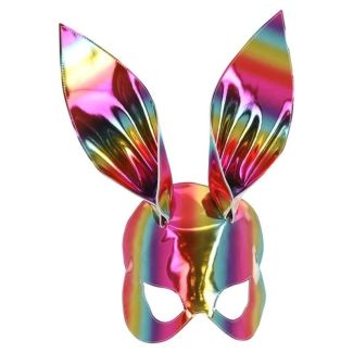 Wholesale Rainbow Metallic Bunny Mask