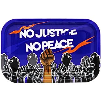 Wholesale Smoke Arsenal Medium Metal Rolling Tray - No Peace (28cm x 18cm)