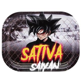 Wholesale SMK Arsenal Small Metal Tray - Sativa Saiyan (18cm x 14cm)