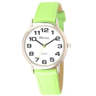 Wholesale Unisex Classic Bold Easy Read Strap Watch - Lime Green