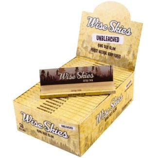 Wise Skies Unbleached King Size Slim Rolling Paper - 50 Papers