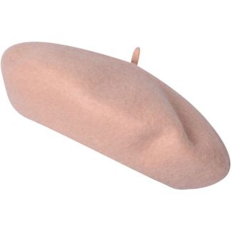 Wool Beret Hat with Royal Stallion Design - Beige