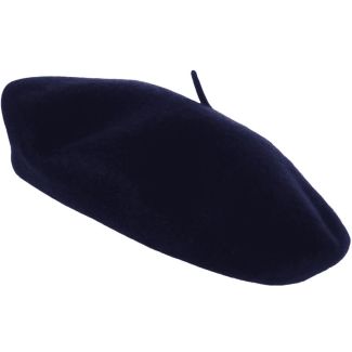 Wool Beret Hat - Navy