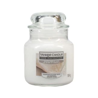 Yankee White Linen & Lace Scented Jar Candle - 104g