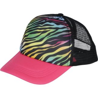 Zebra Print Mesh Back Trucker Cap - Multicolour